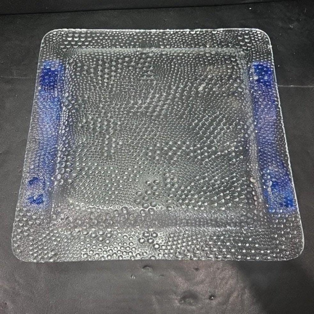 Riverside Studios‎ Handmade Tray, Cobalt Blue Handles, Textured Bubble Platter - Picture 7 of 12